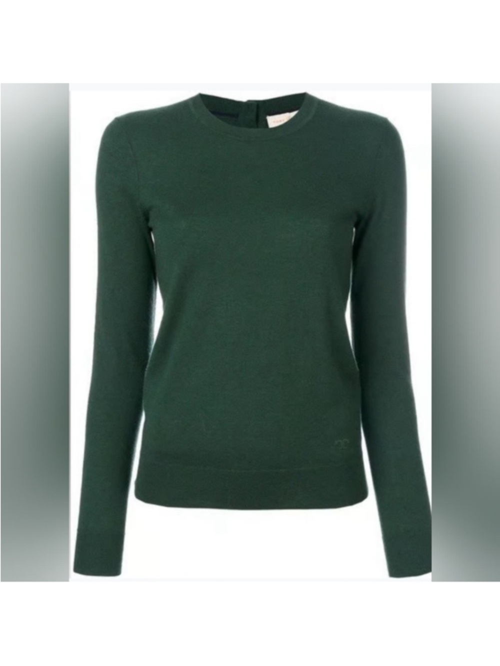 Tory Burch Iberia Merino Wool Pullover Sweater Sz M Green
